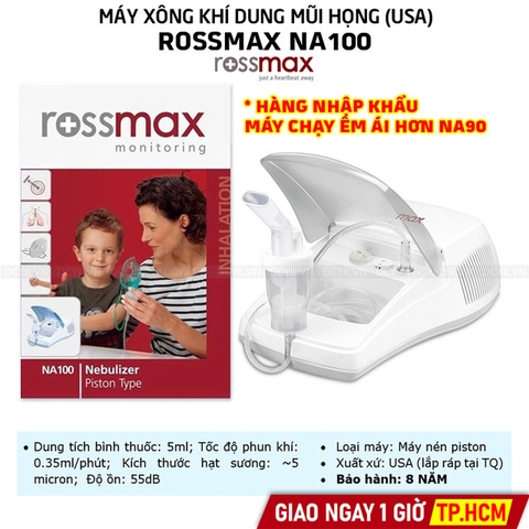 Máy Xông Khí Dung Mũi Họng Rossmax NA100 (Hàng Nhập Khẩu Chạy Êm Hơn)