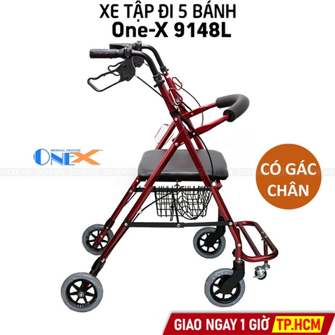 Xe Tập Đi 5 Bánh, Có Gác Chân, Ghế, Thắng Tay, Giỏ Đựng One-X 9148L