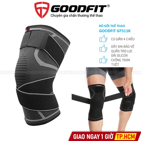 Bó Gối Thể Thao Co Giãn 4 Chiều GoodFit GF511K (Kèm Dây Quấn)