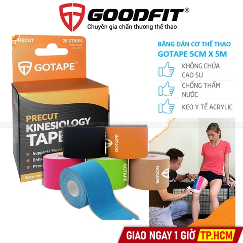 Băng Dán Cơ Thể Thao Goodfit GOTAPE PRECUT 5cm*5m