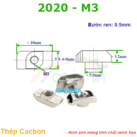 Tán Xoay 2020 M3 Đai Ốc Chữ T - Dai Oc Tan Ecu Chu T