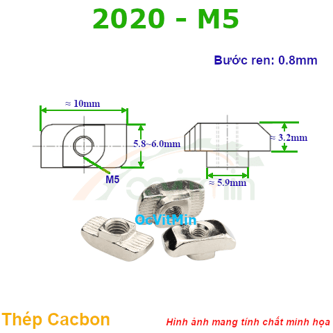 Tán Xoay 2020 M5 Đai Ốc Chữ T - Dai Oc Tan Ecu Chu T