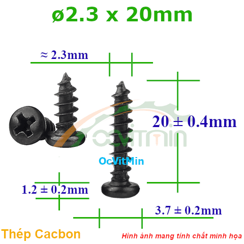 Vít Gỗ Bake Đầu Tròn ø 2.3x20mm - Vit Go Dau Pake Tron