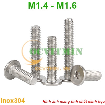 Ốc Bake Đầu Dẹp Mỏng M1.4 M1.6 Inox 304