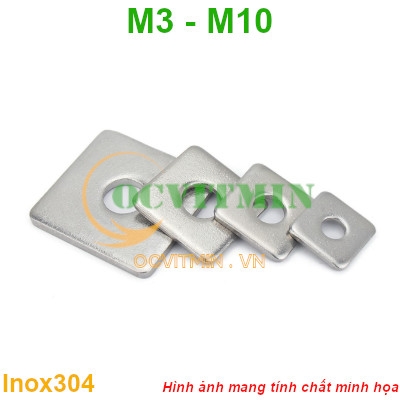 Vòng Đệm Vuông M3 M4 M5 M6 M8 M10 Long Đen Inox 304
