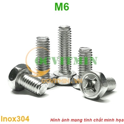 Ốc Bake Đầu Dạng Lục Giác M6 Inox 304