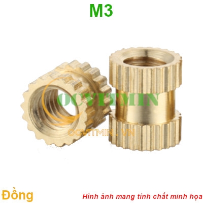 Đai Ốc Đồng M3 Tán Bằng Đồng Ecu Cấy