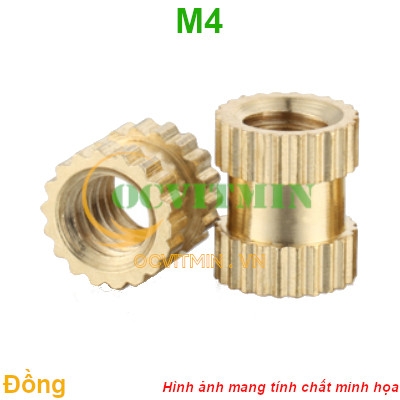 Đai Ốc Đồng M4 Tán Bằng Đồng Ecu Cấy
