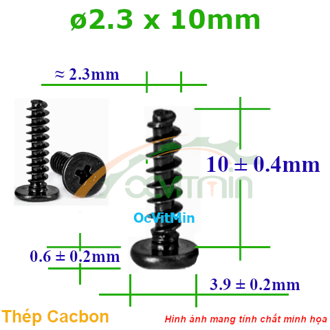 Vít Gỗ Bake Đầu Dẹp Mỏng ø 2.3x10mm - Vit Go Dau Pake Dep Mong