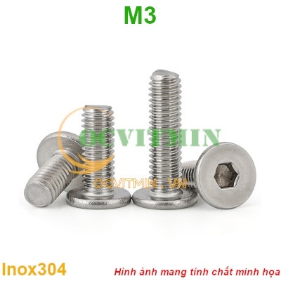 Ốc Lục Giác Dẹp Mỏng M3 Inox 304