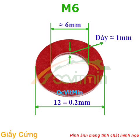 Vòng Đệm Giấy Cứng M6 - Vong Dem Long Den Giay Cung