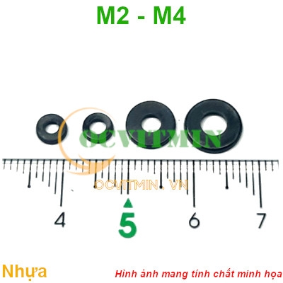 Vòng Đệm Nhựa M2 M2.5 M3 M4 Long Đen Nhựa