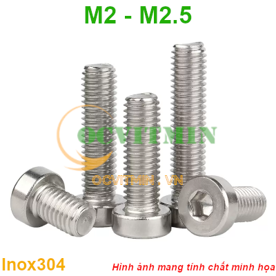 Ốc Lục Giác Đầu Trụ Mỏng M2 M2.5 Inox 304