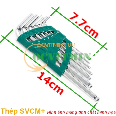 Bộ Khóa Lục Giác 7 Cây Đầu Bi Lục Lăng Thép SVCM+ V2