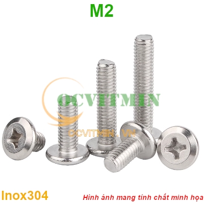 Ốc Bake Đầu Dẹp Vát Cạnh M2 M2.5 Inox 304