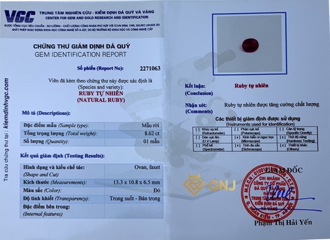 Viên Đá Ruby tự nhiên Thịnh Vượng