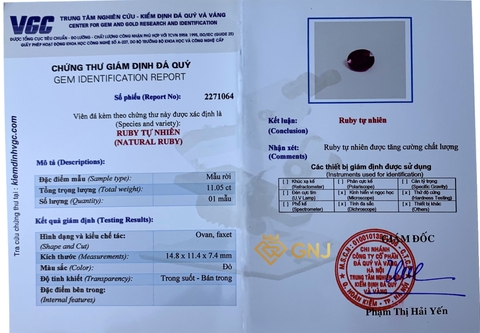 Viên Đá Ruby tự nhiên Phát Lộc.