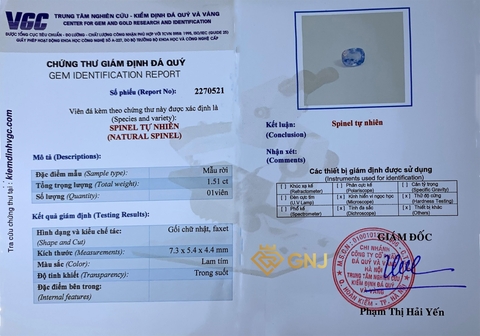 Viên Đá Spinel Lam Tím Thiên Nhiên Lục Yên - GNJ