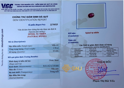 Đá Spinel Nâu Cam Thiên Nhiên - GNJ