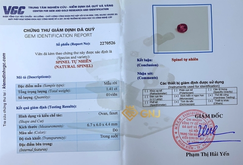 Viên đá spinel đỏ