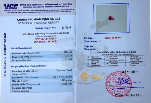 Viên đá spinel hồng tự nhiên