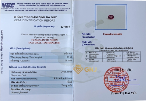 Đá tourmaline hồng tự nhiên