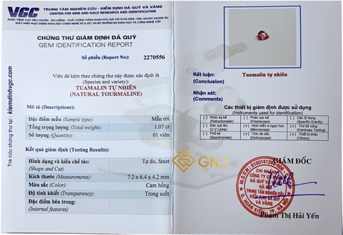 Đá tourmaline cam hồng