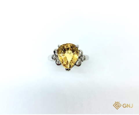 Nhẫn bạc nữ cao cấp đính đá Citrine