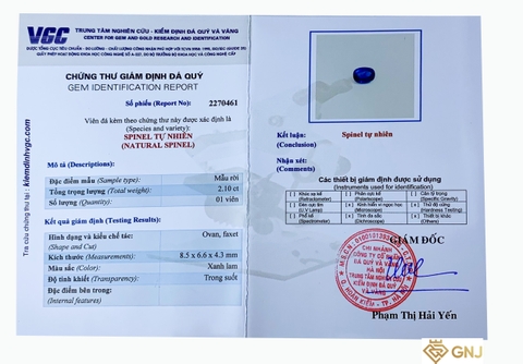 Spinel Cobalt Blue Lục Yên - GNJ