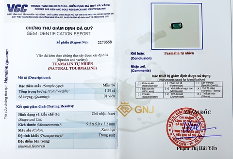Đá Tourmaline xanh may mắn