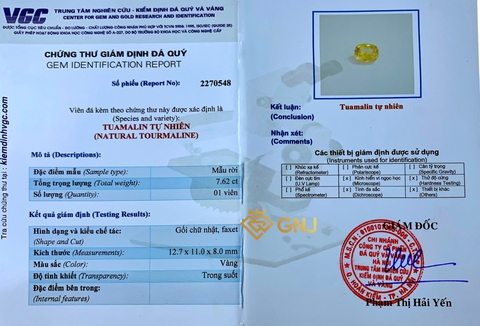 Đá Tourmaline Vàng Lục Yên