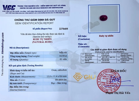 Đá ruby đỏ tự nhiên Yên Bái Phú Quý