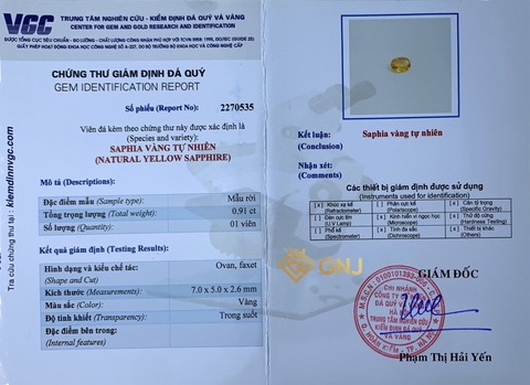 Đá Sapphire vàng thiên nhiên