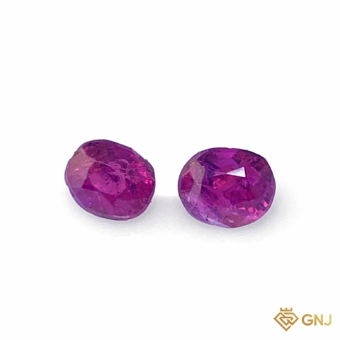 Cặp đá ruby tự nhiên 0,62ct (2 viên) - GNJ