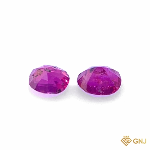 Cặp đá ruby tự nhiên 0,62ct (2 viên) - GNJ