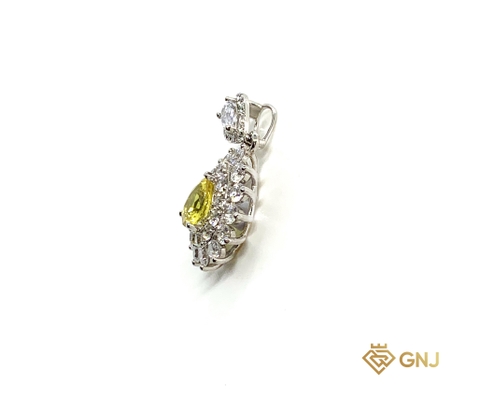 Mặt dây vàng trắng 10k đá chủ Sapphire vàng