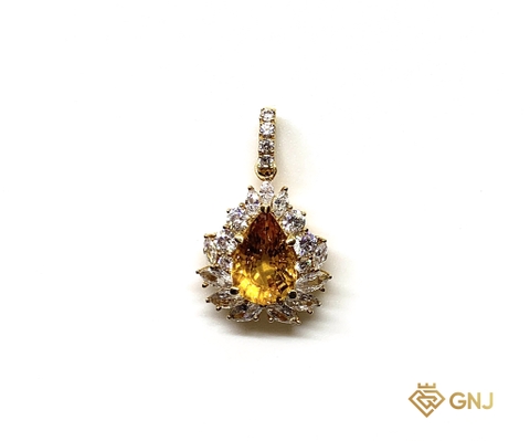 Mặt dây chuyền nữ đính đá sapphire vàng thiên nhiên