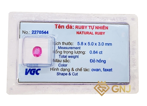 Viên đá ruby đỏ hồng tự nhiên Lục Yên