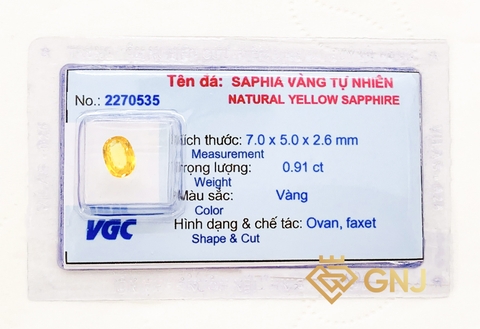 Đá Sapphire vàng thiên nhiên