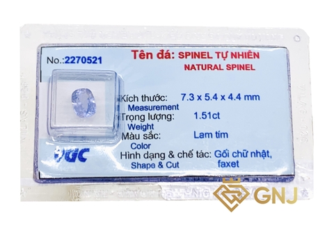Viên Đá Spinel Lam Tím Thiên Nhiên Lục Yên - GNJ