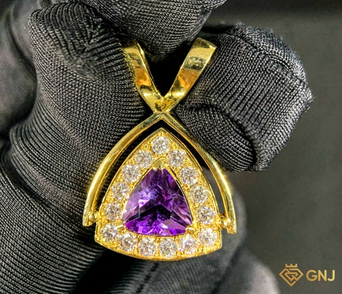 Mặt dây chuyền nữ đính đá Thạch anh tím tự nhiên