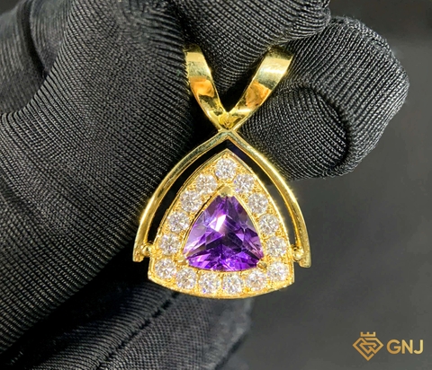 Mặt dây chuyền nữ đính đá Thạch anh tím tự nhiên