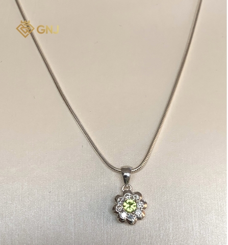 Mặt dây chuyền bạc 925 đính đá Peridot thiên nhiên