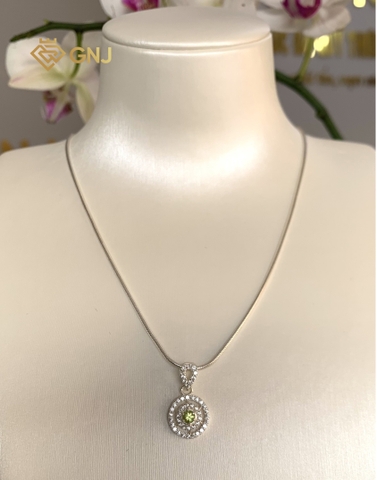 Mặt dây chuyền bạc 925 đính đá Peridot thiên nhiên