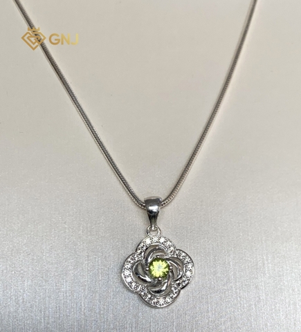 Mặt dây chuyền bạc 925 đính đá Peridot thiên nhiên