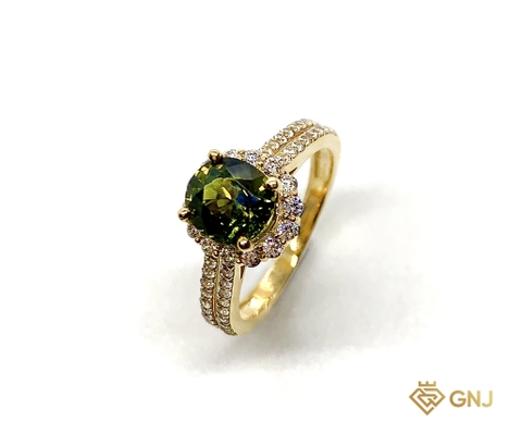 Nhẫn Nữ Đính Đá Tourmaline Thiên Nhiên Vàng 10K - GNJ