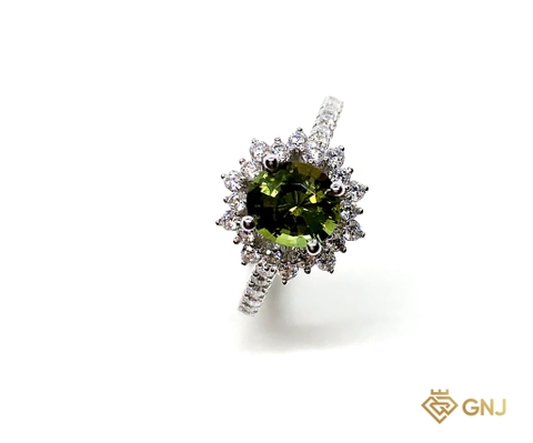 Nhẫn Nữ Vàng 10K Tourmaline Xanh Thiên Nhiên - GNJ