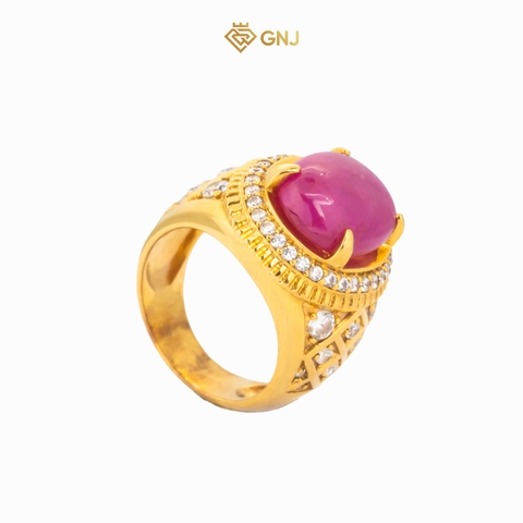 Nhẫn vàng nam đá ruby tài lộc