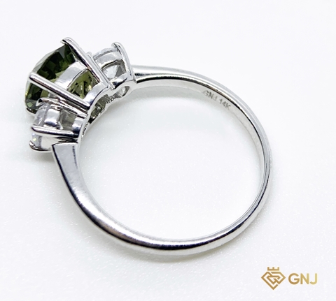 Nhẫn đá Tourmaline xanh thiên nhiên
