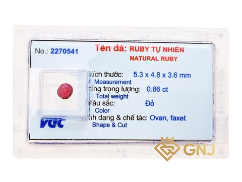 Đá Ruby đỏ huyết tự nhiên Lục Yên